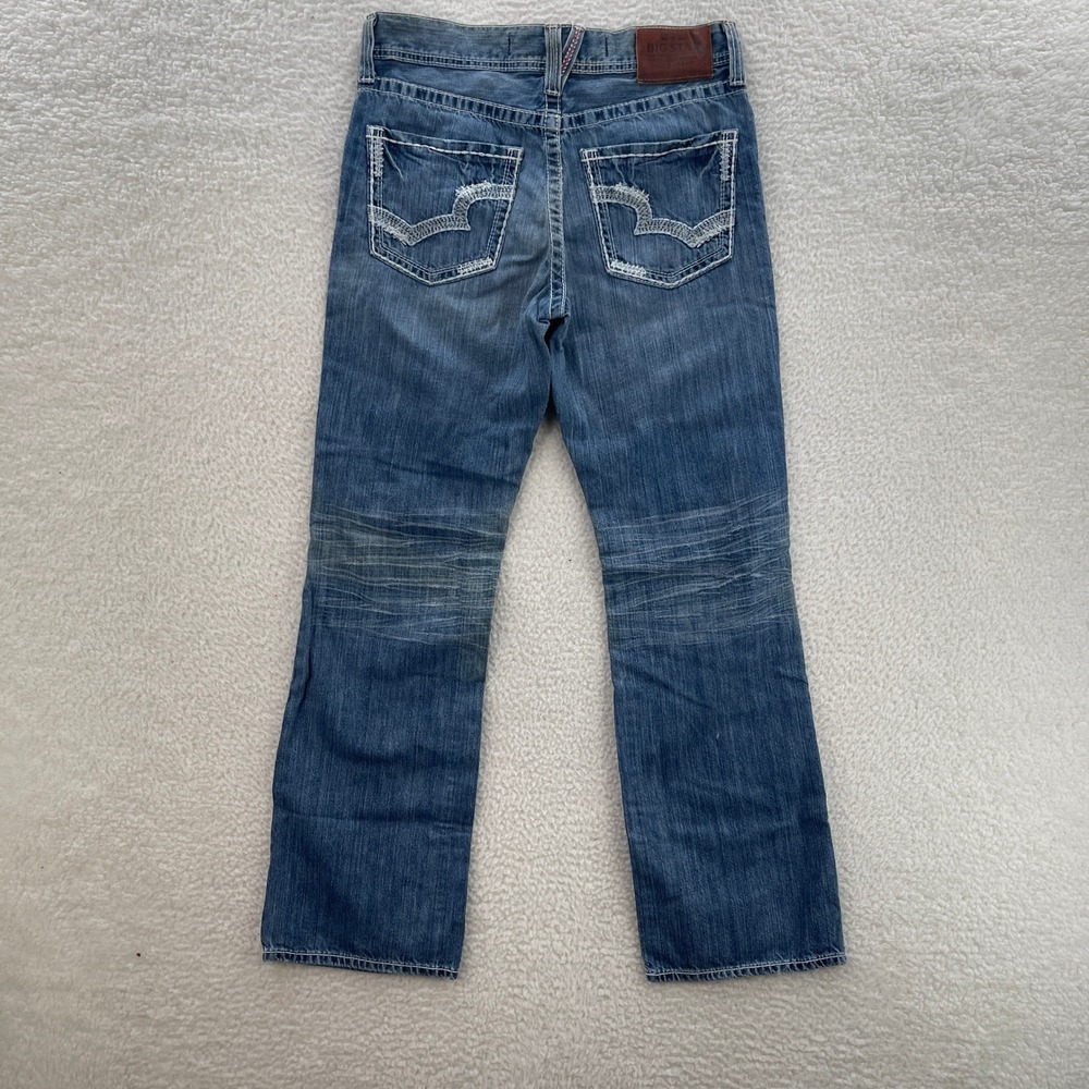 Big Star Jeans Mens 32R Blue Pioneer Bootcut Buckle Denim Y2K Thick Stitch Rodeo